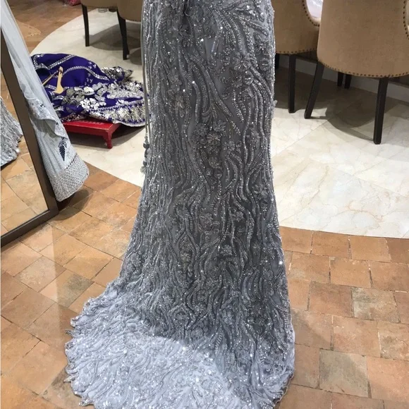 Embellished evening gown reception outfit prom